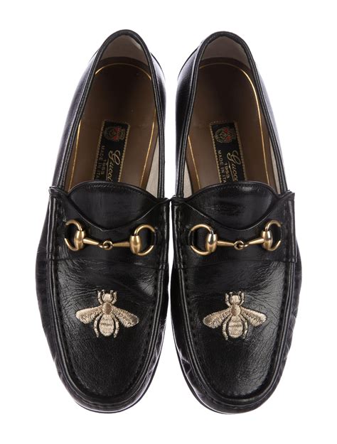 gucci shoes men embroided|black gucci loafers men's.